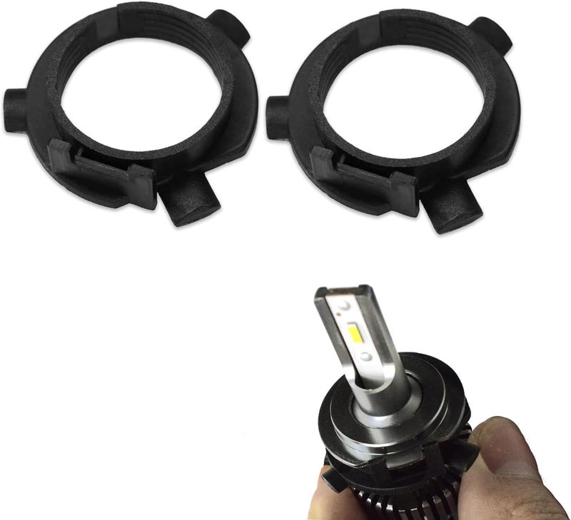 deemars 2PCS Car LED Headlight Base, H7 LED Headlight Adapter Base, Automotive Headlight Bulb Retainers for Hyundai Sonata, Tucson, SantaFe and Kia K3, K4, K5, Sorento, Grand SantaFe, Sportage - Image 1